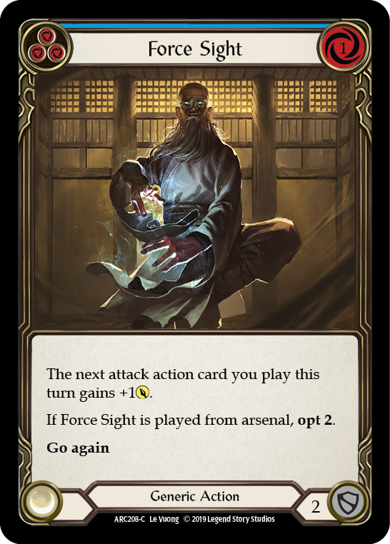 Force Sight (Blue) [ARC208-C] 1st Edition Rainbow Foil | Good Games Adelaide SA