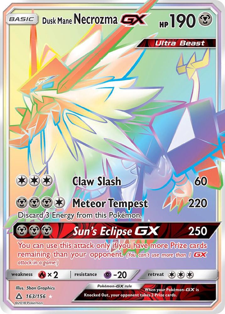 Dusk Mane Necrozma GX Secret Rare 163/156 (SM - Ultra Prism)  - Holofoil | Good Games Adelaide SA