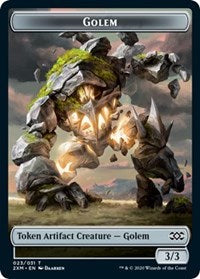 Golem // Elf Warrior Double-sided Token [Double Masters Tokens] | Good Games Adelaide SA