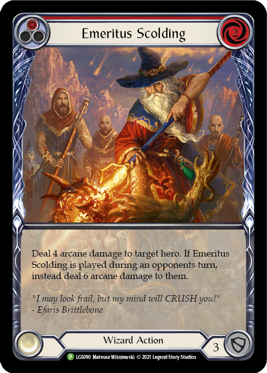 Emeritus Scolding (Red Extended Art) [LGS090] (Promo)  Rainbow Foil | Good Games Adelaide SA