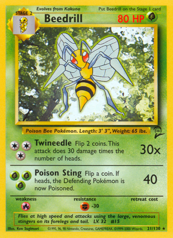 Beedrill (21/130) [Base Set 2] | Good Games Adelaide SA