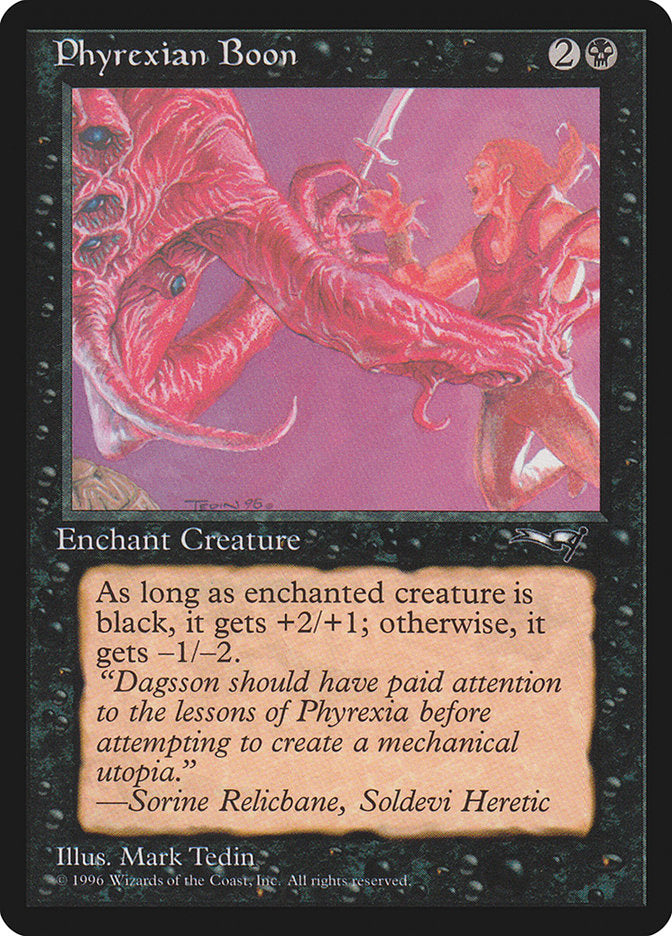 Phyrexian Boon (Person on the Right) [Alliances] | Good Games Adelaide SA