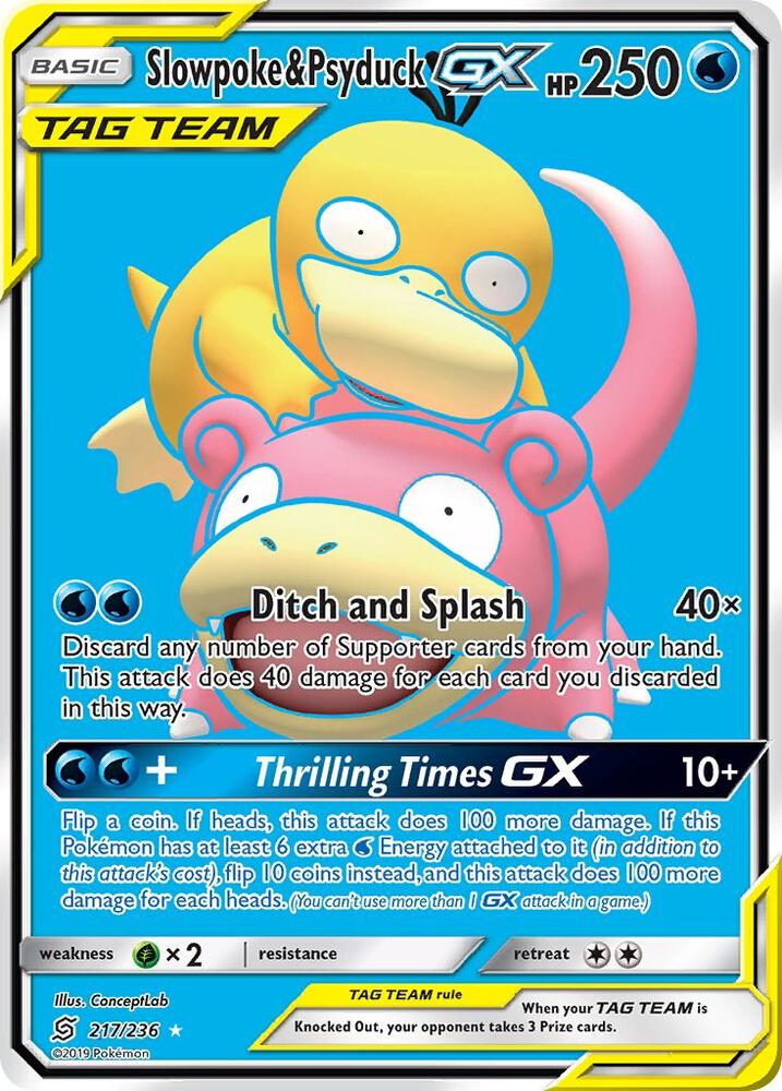 Slowpoke and Psyduck GX Full Art 217/236 (SM - Unified Minds)  - Holofoil | Good Games Adelaide SA