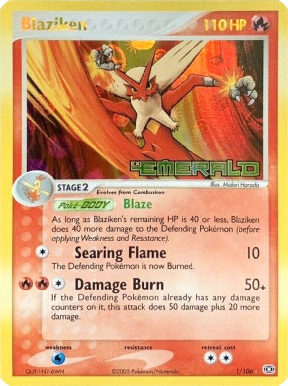 Blaziken (1/106) (Stamped) [EX: Emerald] | Good Games Adelaide SA