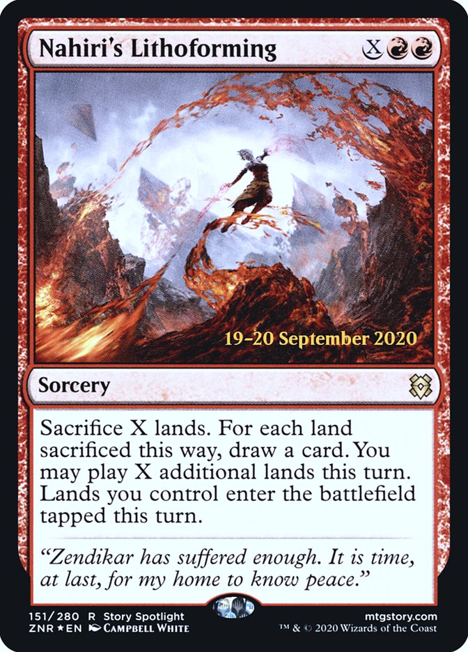 Nahiri's Lithoforming  [Zendikar Rising Prerelease Promos] | Good Games Adelaide SA