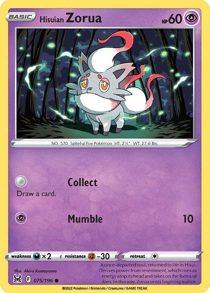 Hisuian Zorua (075/196) [Sword & Shield: Lost Origin] | Good Games Adelaide SA