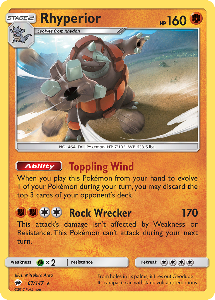 Rhyperior (67/147) [Sun & Moon: Burning Shadows] | Good Games Adelaide SA