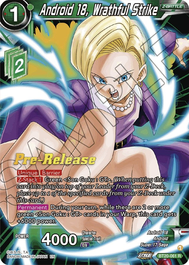Android 18, Wrathful Strike (BT20-061) [Power Absorbed Prerelease Promos] | Good Games Adelaide SA