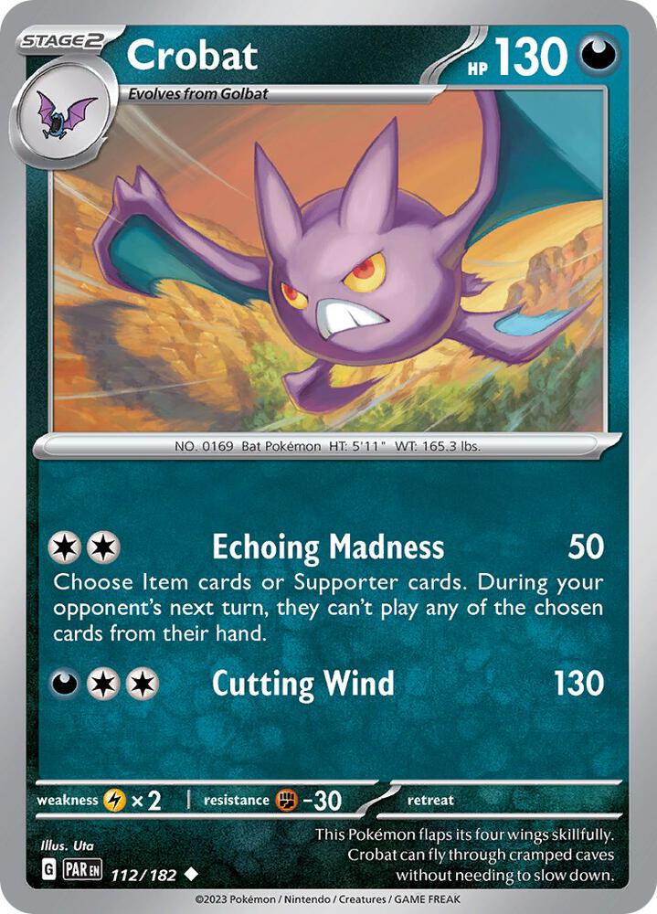 Crobat 112/182 (SV04: Paradox Rift)  - Reverse Holofoil | Good Games Adelaide SA