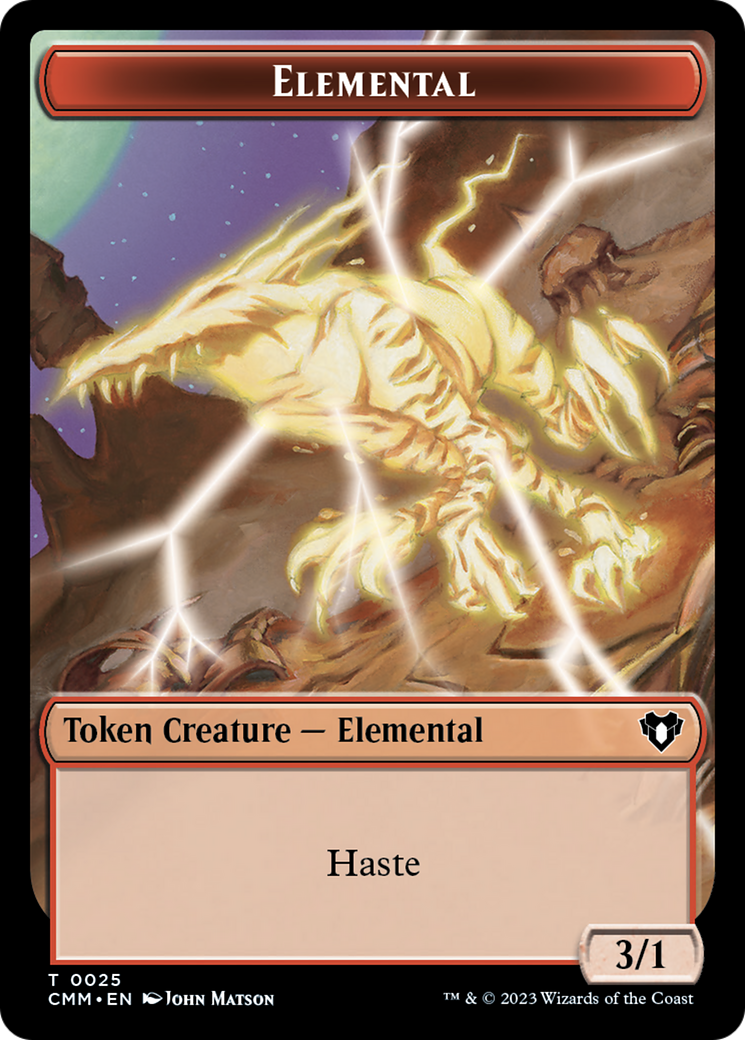 Human Soldier // Elemental (0025) Double-Sided Token [Commander Masters Tokens] | Good Games Adelaide SA