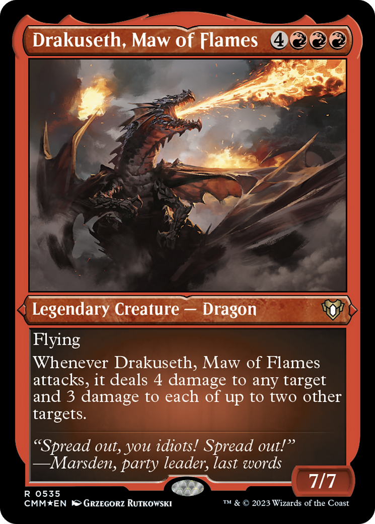 Drakuseth, Maw of Flames (Foil Etched) [Commander Masters] | Good Games Adelaide SA