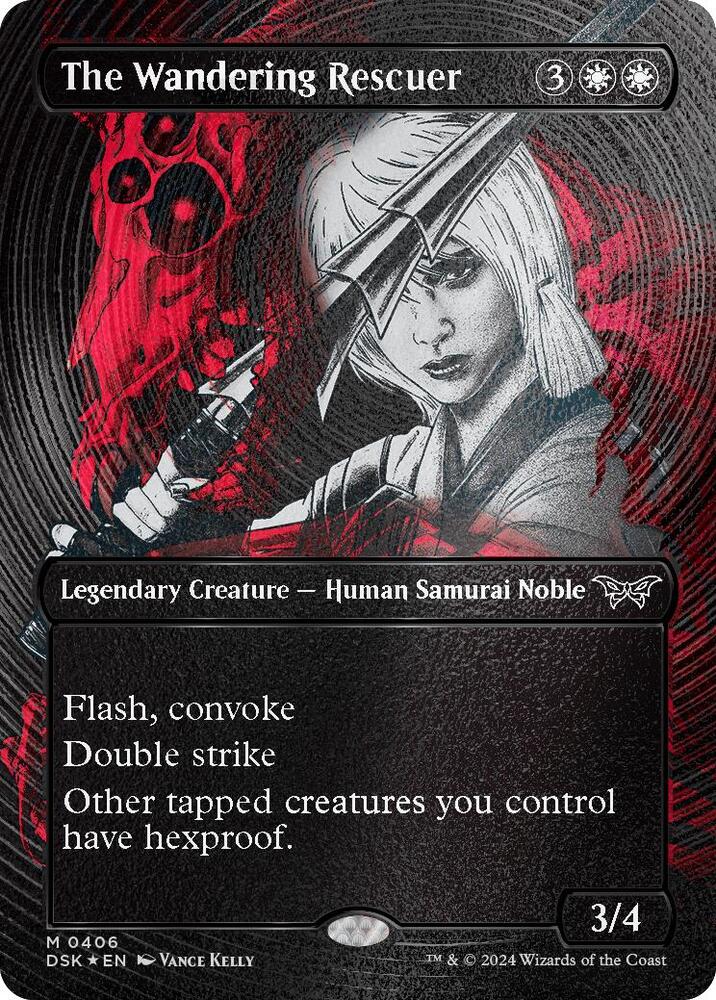 The Wandering Rescuer 406 (Duskmourn: House of Horror)  - Borderless Textured Foil | Good Games Adelaide SA