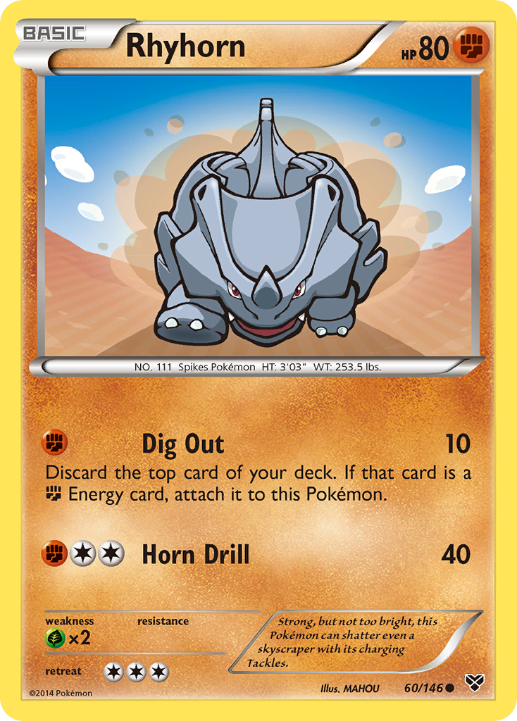 Rhyhorn (60/146) [XY: Base Set] | Good Games Adelaide SA