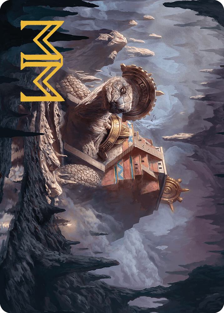 Bedrock Tortoise Art Card Gold Stamped Signature 23 (Art Series: The Lost Caverns of Ixalan)  | Good Games Adelaide SA