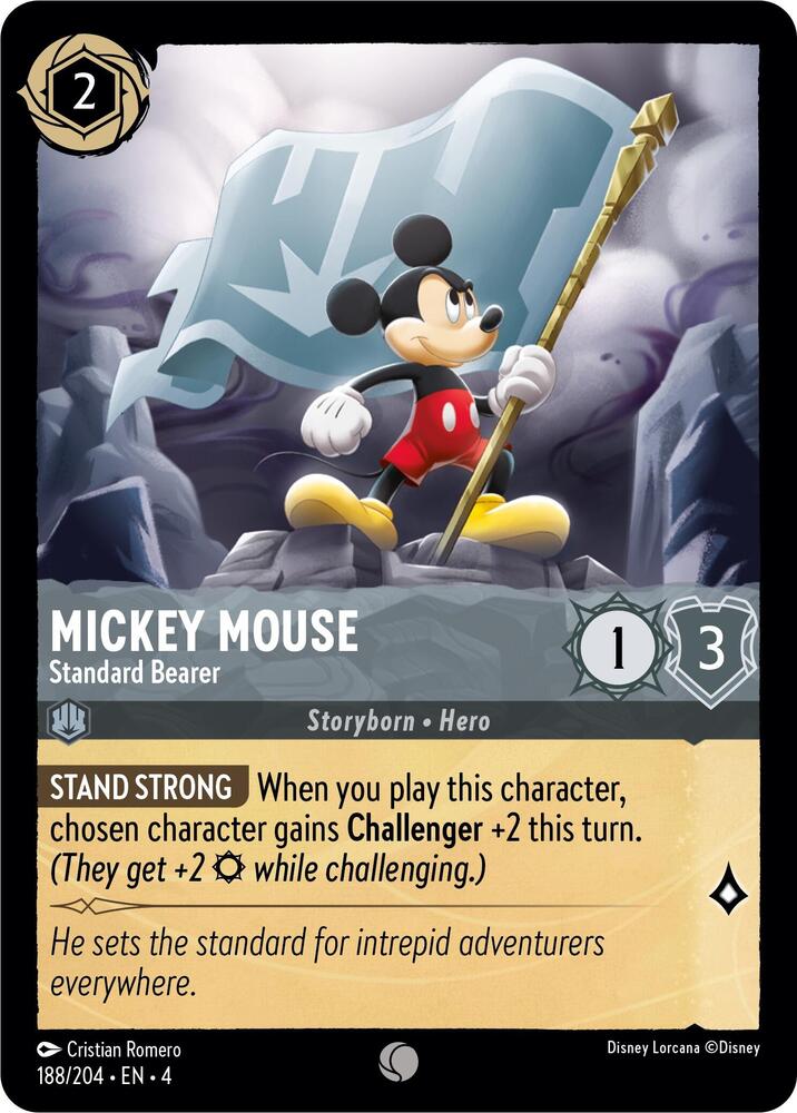 Mickey Mouse Standard Bearer 188/204 (Ursula's Return)  - Cold Foil | Good Games Adelaide SA