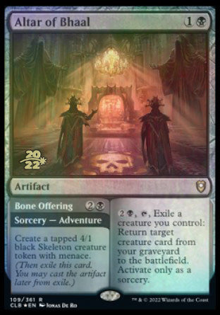 Altar of Bhaal // Bone Offering [Commander Legends: Battle for Baldur's Gate Prerelease Promos] | Good Games Adelaide SA