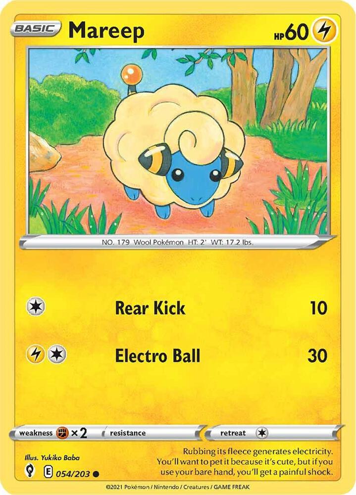 Mareep 054/203 (SWSH07: Evolving Skies)  | Good Games Adelaide SA