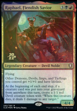 Raphael, Fiendish Savior [Commander Legends: Battle for Baldur's Gate Prerelease Promos] | Good Games Adelaide SA
