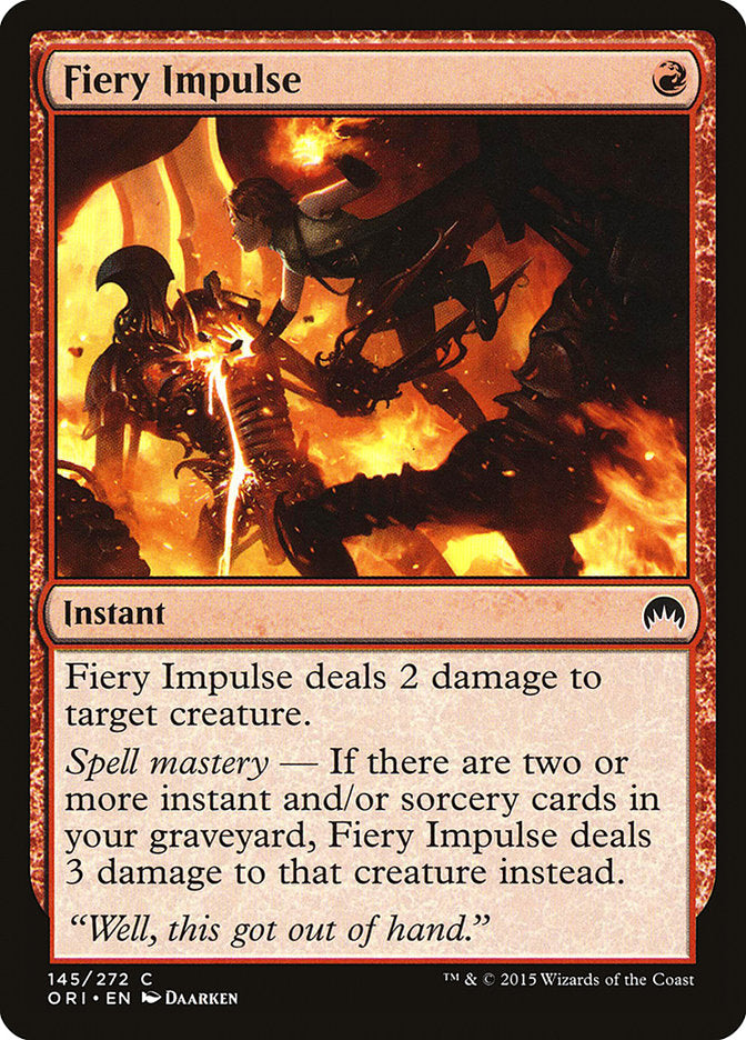 Fiery Impulse 145 (Magic Origins)  - Foil | Good Games Adelaide SA