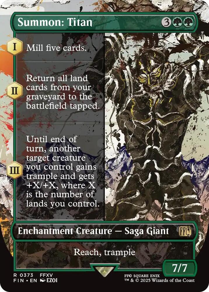Summon: Titan 373/309 (FINAL FANTASY)  - Borderless Foil | Good Games Adelaide SA