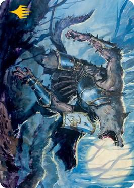 Moonrage Brute Art Card Gold Stamped Signature 14 (Art Series: Innistrad: Midnight Hunt)  | Good Games Adelaide SA