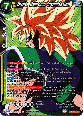 Broly, Demonic Intimidation (Broly Pack Vol. 3) (P-110) [Promotion Cards] | Good Games Adelaide SA