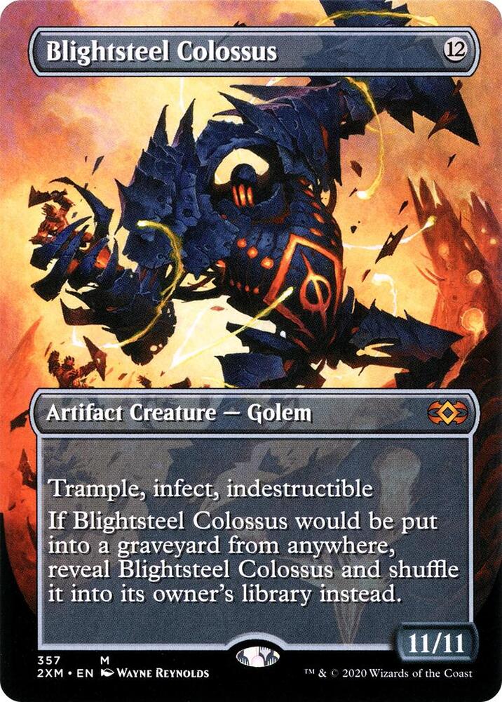 Blightsteel Colossus Borderless 357 (Double Masters)  - Foil | Good Games Adelaide SA