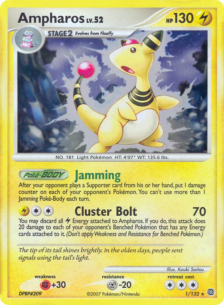 Ampharos 1 132 DP Secret Wonders 001/132 (Deck Exclusives)  | Good Games Adelaide SA