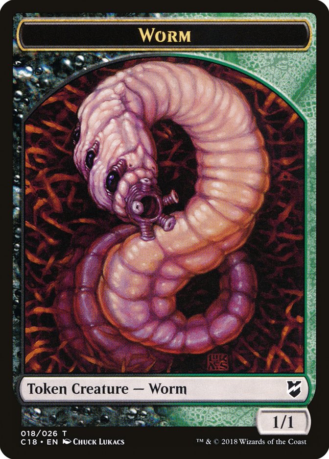 Cat Warrior // Worm Double-sided Token [Commander 2018 Tokens] | Good Games Adelaide SA
