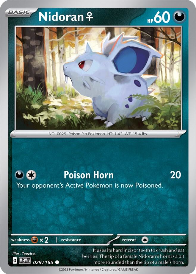 Nidoran F 029/165 (SV: Scarlet & Violet 151)  | Good Games Adelaide SA