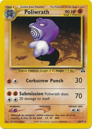 Poliwrath (28/75) [Neo Discovery Unlimited] | Good Games Adelaide SA