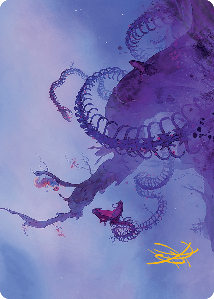 Coiling Rebirth Art Card (Gold-Stamped Signature) [Bloomburrow Art Series] | Good Games Adelaide SA
