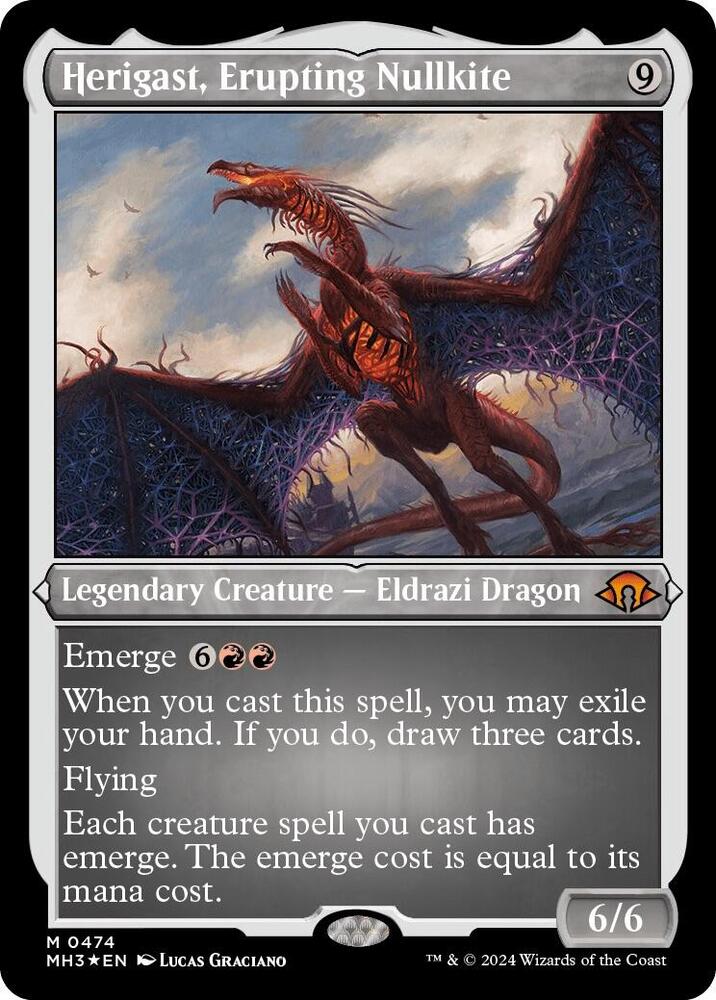 Herigast Erupting Nullkite Foil Etched 474 (Modern Horizons 3)  - Etched Foil | Good Games Adelaide SA