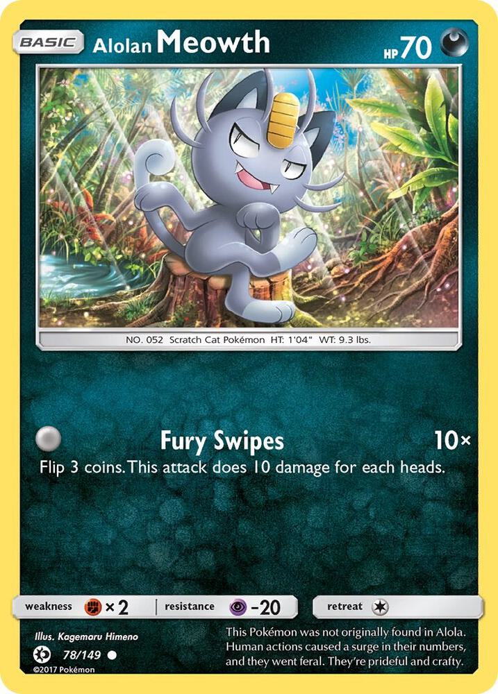 Alolan Meowth 78/149 (SM Base Set)  | Good Games Adelaide SA