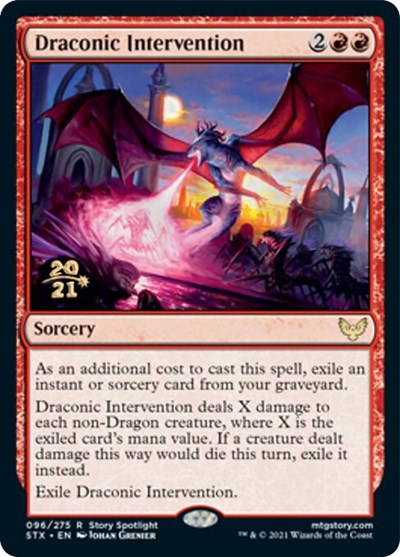 Draconic Intervention [Strixhaven: School of Mages Prerelease Promos] | Good Games Adelaide SA