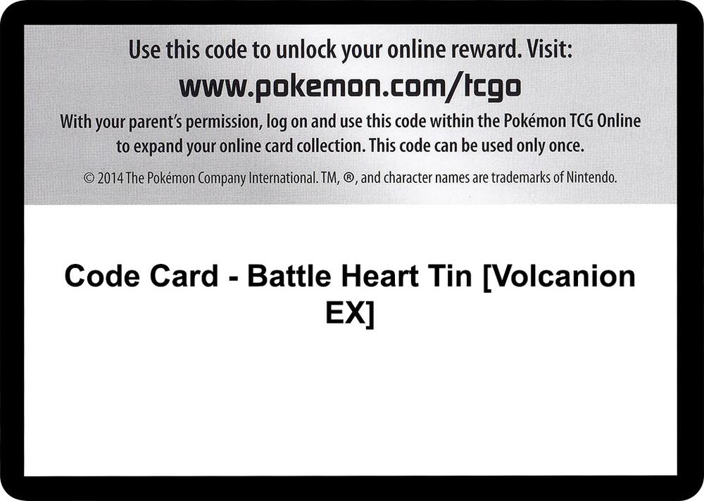 Code Card Battle Heart Tin Volcanion EX  (XY - Steam Siege)  | Good Games Adelaide SA