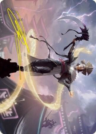 Naomi Pillar of Order Art Card Gold Stamped Signature 35 (Art Series: Kamigawa: Neon Dynasty)  | Good Games Adelaide SA