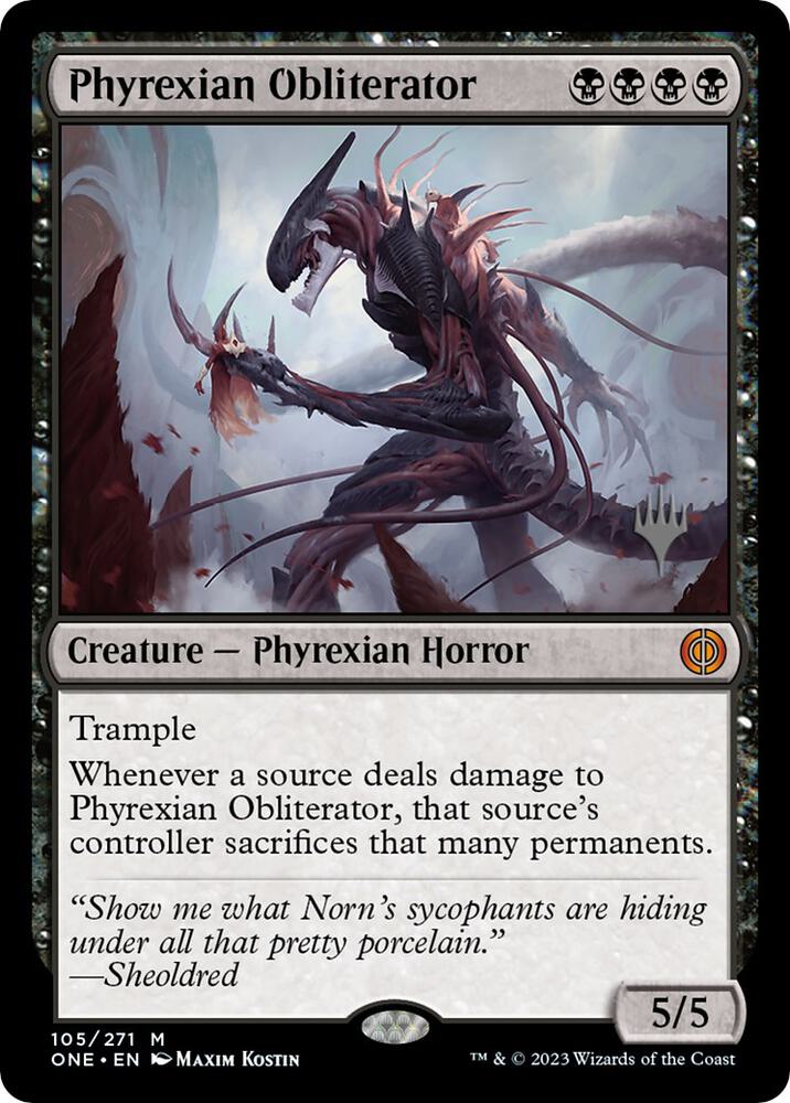Phyrexian Obliterator 105p/160 (Promo Pack: Phyrexia: All Will Be One)  - Foil | Good Games Adelaide SA