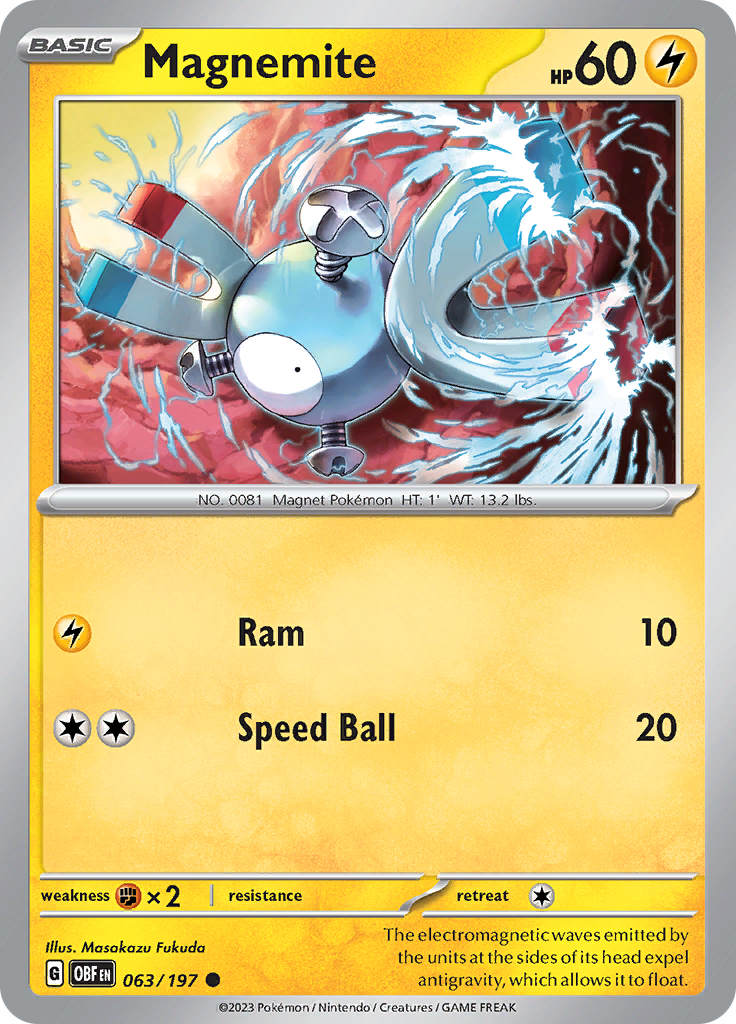 Magnemite (063/197) [Scarlet & Violet: Obsidian Flames] | Good Games Adelaide SA