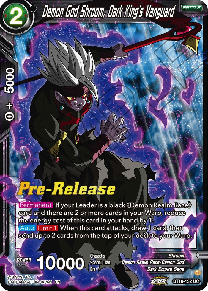 Demon God Shroom, Dark King's Vanguard (BT18-132) [Dawn of the Z-Legends Prerelease Promos] | Good Games Adelaide SA