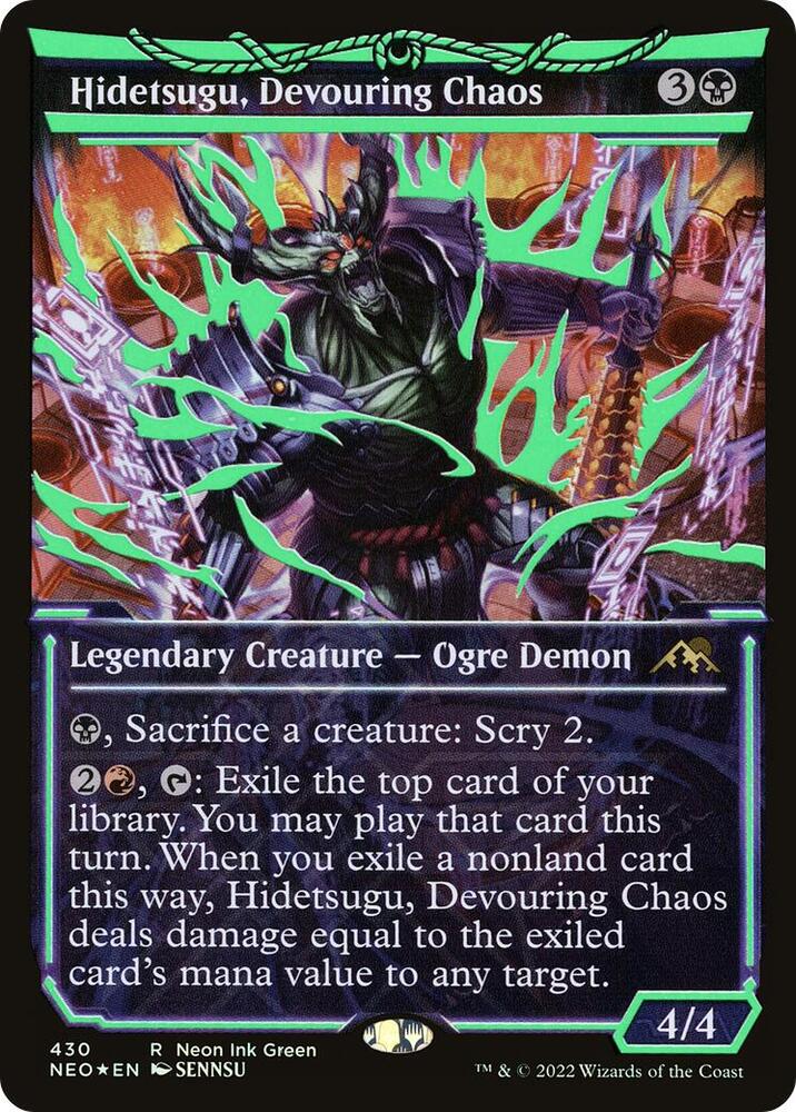 Hidetsugu, Devouring Chaos 430 (Kamigawa: Neon Dynasty)  - Showcase Foil | Good Games Adelaide SA