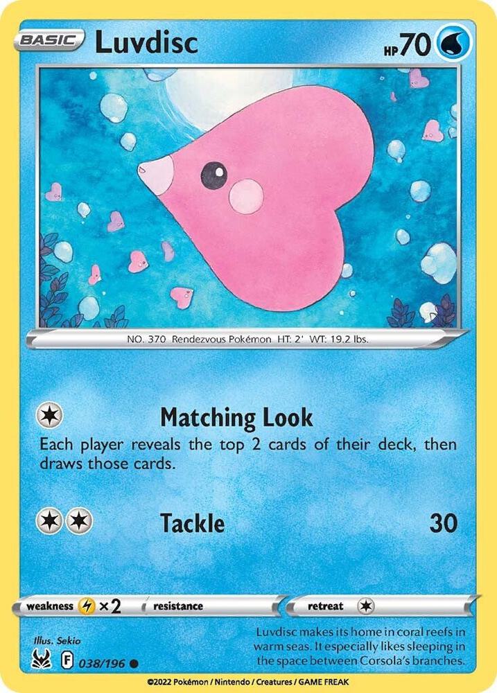 Luvdisc 038/196 (SWSH11: Lost Origin)  | Good Games Adelaide SA