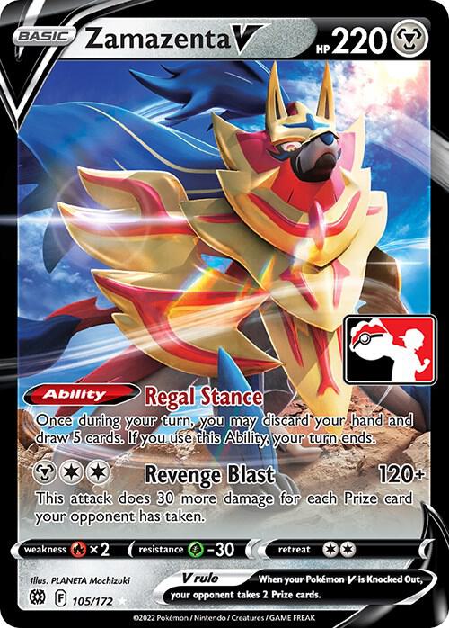 Zamazenta V Series 2 105/172 (Prize Pack Series Cards)  - Holofoil | Good Games Adelaide SA