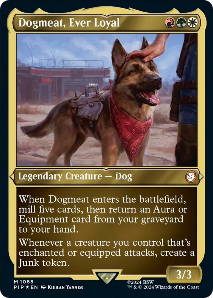 Dogmeat Ever Loyal Display Commander Thick Stock 1065 (Universes Beyond: Fallout)  - Foil | Good Games Adelaide SA