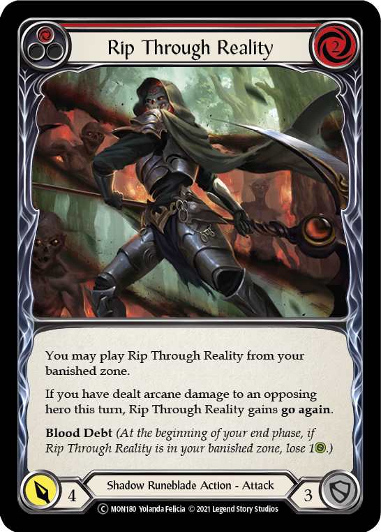 Rip Through Reality (Red) [U-MON180-RF] Unlimited Rainbow Foil | Good Games Adelaide SA
