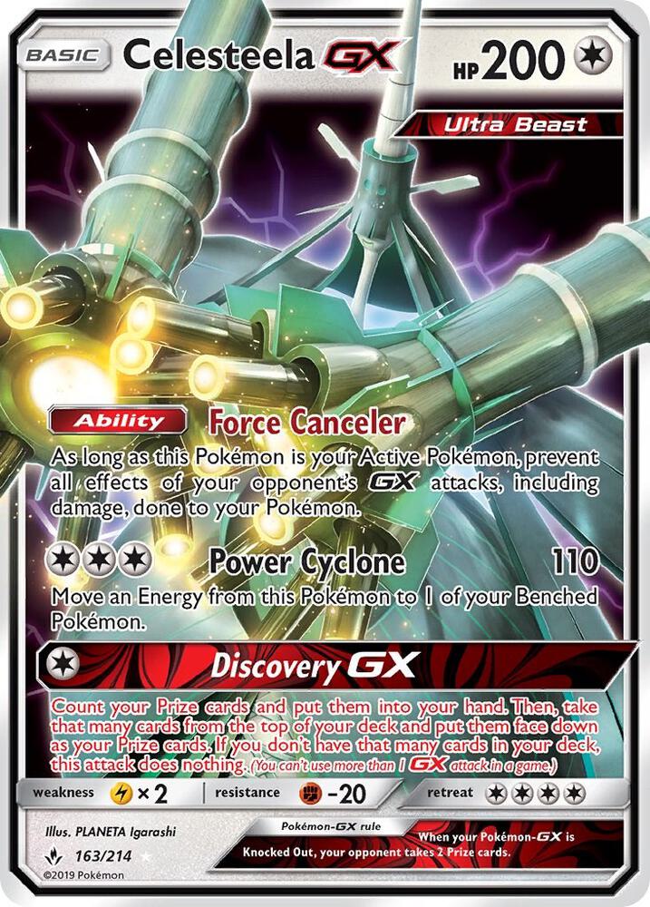 Celesteela GX 163/214 (SM - Unbroken Bonds)  - Holofoil | Good Games Adelaide SA
