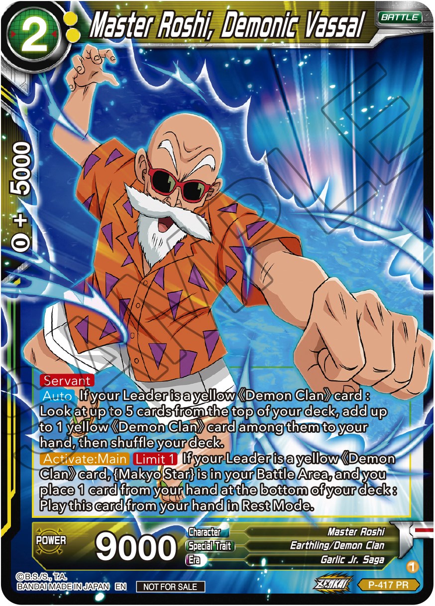 Master Roshi, Demonic Vassal (Zenkai Series Tournament Pack Vol.1) (P-417) [Tournament Promotion Cards] | Good Games Adelaide SA