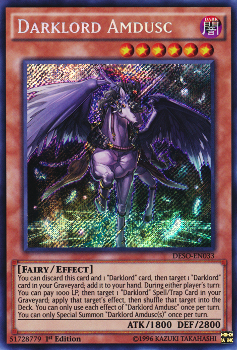 Darklord Amdusc [DESO-EN033] Secret Rare | Good Games Adelaide SA