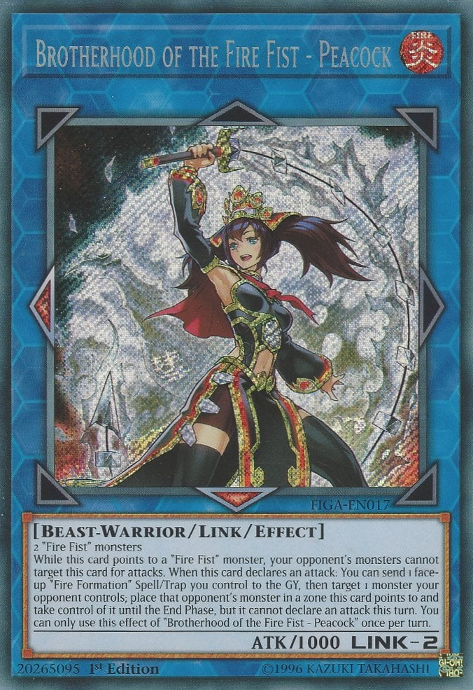 Brotherhood of the Fire Fist - Peacock [FIGA-EN017] Secret Rare | Good Games Adelaide SA