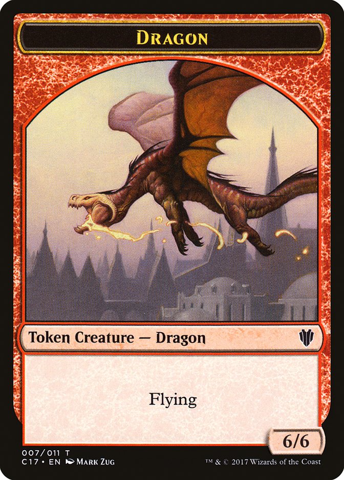 Cat Dragon // Dragon (007) Double-sided Token [Commander 2017 Tokens] | Good Games Adelaide SA